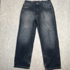Shady LTD Jeans Mens 34 x 32 Blue Denim Skater Wide Leg Eminem Leg Hip Hop Y2K